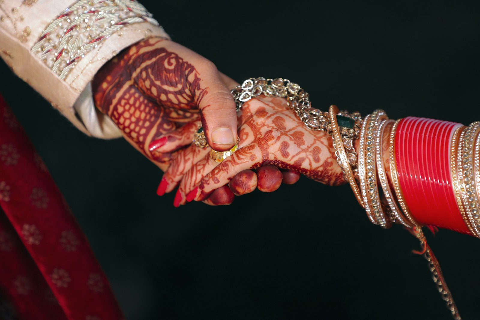 Two hands with bridal mehendi